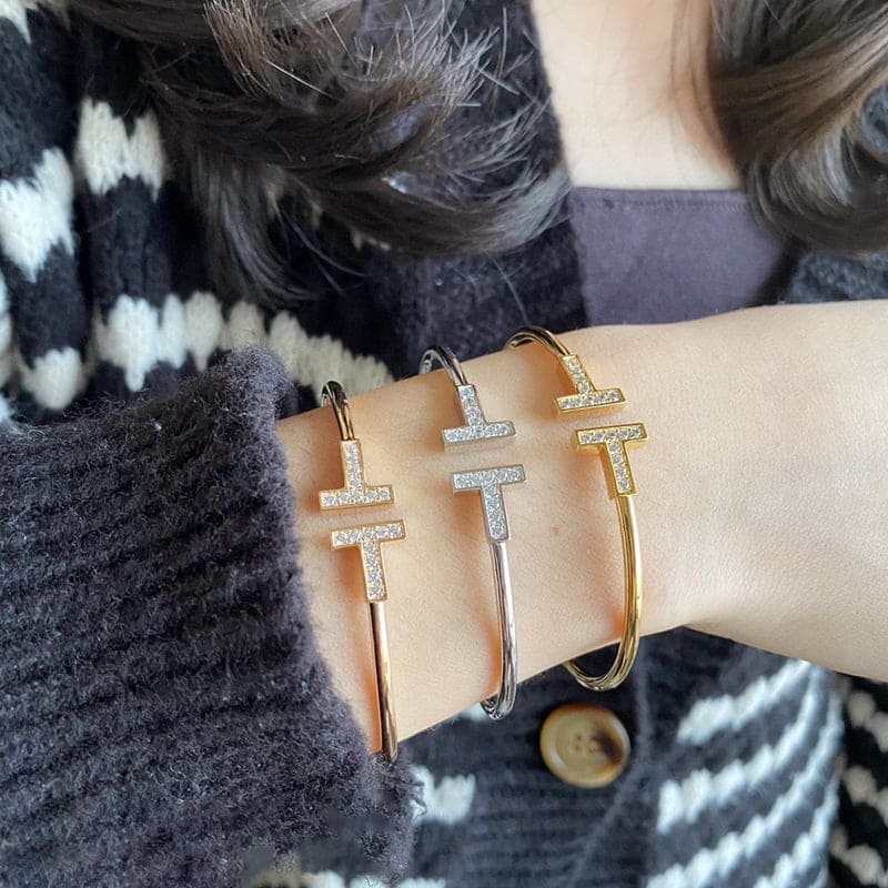 18K Tiffany Diamond Wire Bracelet