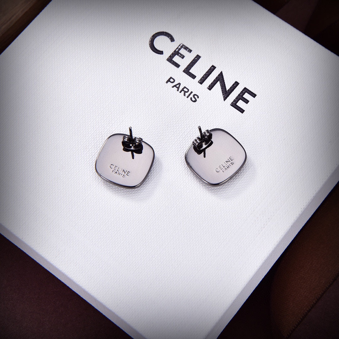 18K Celine Black Gold Earrings